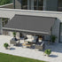 Motorised Outdoor Folding Arm Awning Retractable Sunshade Canopy Grey 3.0m x 2.5m | Outdoorium