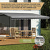 Motorised Outdoor Folding Arm Awning Retractable Sunshade Canopy Grey 3.0m x 2.5m | Outdoorium