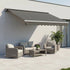 Motorised Outdoor Folding Arm Awning Retractable Sunshade Canopy Grey 3.0m x 2.5m | Outdoorium
