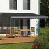 Motorised Outdoor Folding Arm Awning Retractable Sunshade Canopy Grey 4.0m x 2.5m | Outdoorium