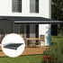 Motorised Outdoor Folding Arm Awning Retractable Sunshade Canopy Grey 4.0m x 2.5m | Outdoorium