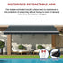 Motorised Outdoor Folding Arm Awning Retractable Sunshade Canopy Grey 4.0m x 3.0m | Outdoorium