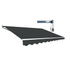 Motorised Outdoor Folding Arm Awning Retractable Sunshade Canopy Grey 5.0m x 2.5m | Outdoorium