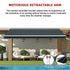 Motorised Outdoor Folding Arm Awning Retractable Sunshade Canopy Grey 5.0m x 2.5m | Outdoorium