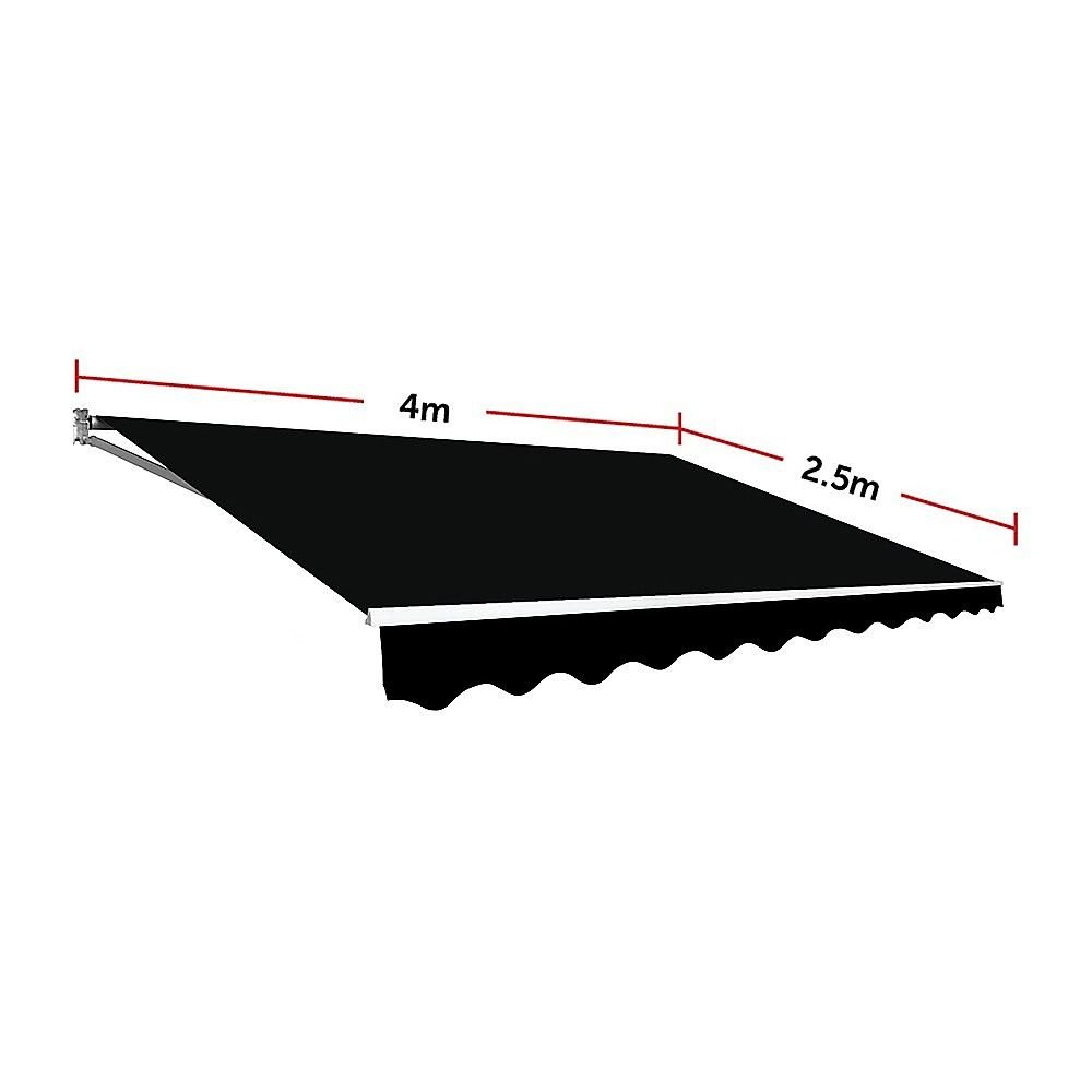 Motorised Retractable Awning – 4x2.5m Black Outdoor Shade – product image 10