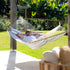 Natural Wooden Arc Hammock Stand & King Quilted Hammock in Stone Stripe - Outdoorium