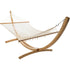 Natural Wooden Arc Hammock Stand & Resort Polyester Rope Hammock - Outdoorium