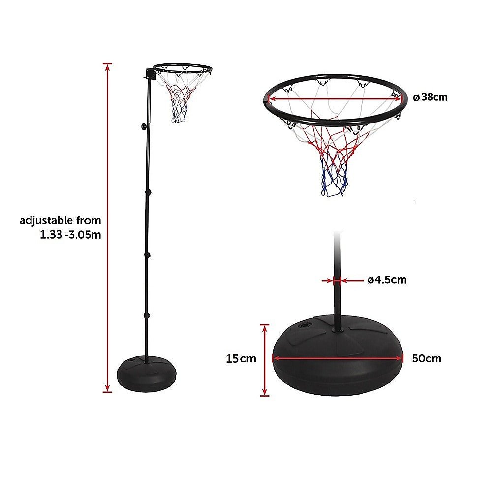 Netball Ring with Stand Portable Pole Height Adjustable | Outdoorium