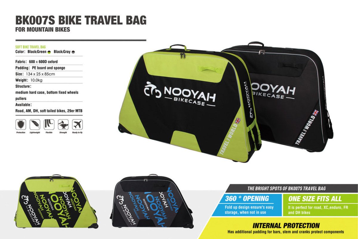 NOOYAH Bike GREY Travel Case Bike Bag Shell EVA Tough material MTB Mountain Bike Road Bike TT 700c Gravel Bike Ebike 29er etc - BK007S - Outdoorium