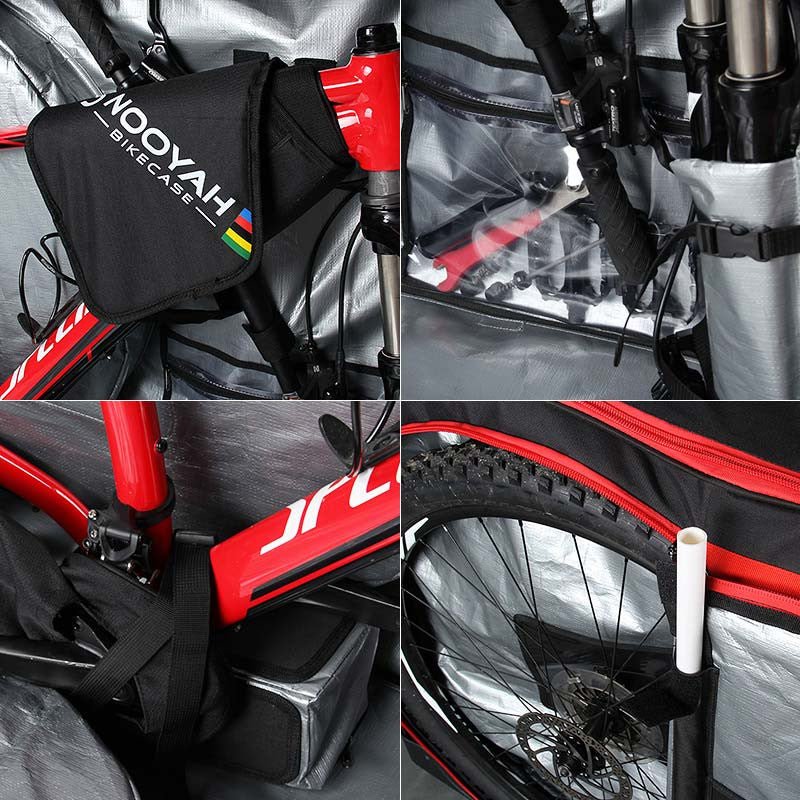 NOOYAH Bike Travel Bag Case Plane Boat Shipping Transport, Fits Cross Country All Mountain Bike, MTB, TT, Road Triathlon Bike 29er 700c - Outdoorium