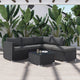 Ottoman - Style Outdoor Lounge Set in Black | Outdoorium