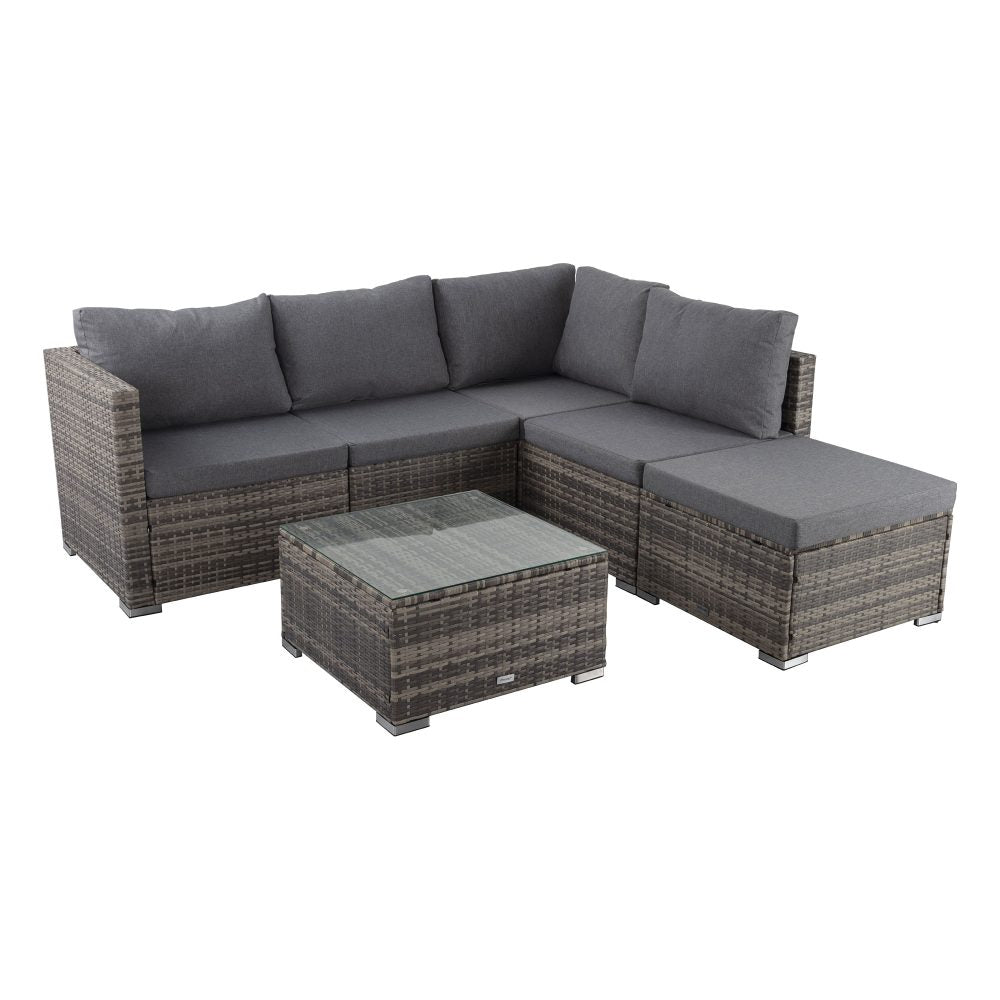 Ottoman - Style Outdoor Lounge Set in Grey | Outdoorium