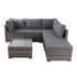 Ottoman - Style Outdoor Lounge Set in Grey | Outdoorium
