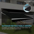 Outdoor Folding Arm Awning Retractable Sunshade Canopy Black 4.0m x 3.0m | Outdoorium