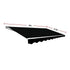 Outdoor Folding Arm Awning Retractable Sunshade Canopy Black 5.0m x 2.5m | Outdoorium