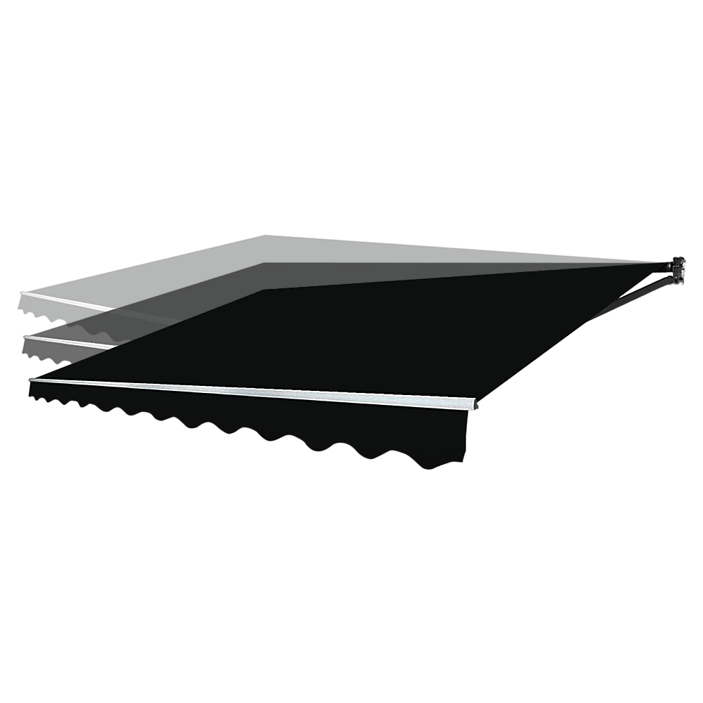 Outdoor Folding Arm Awning Retractable Sunshade Canopy Black 5.0m x 3.0m | Home & Garden > Shading > Awnings