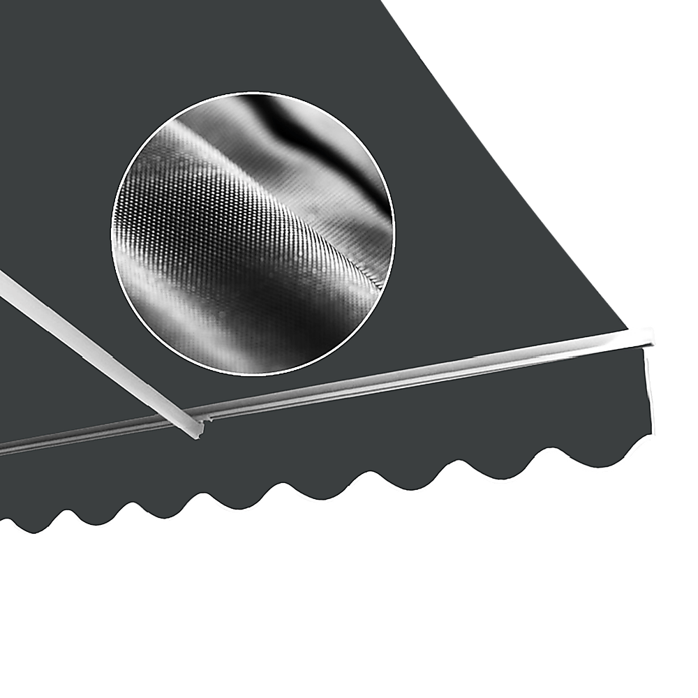 Outdoor Folding Arm Awning Retractable Sunshade Canopy Grey 4.0m x 2.5m - Outdoorium