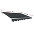 Outdoor Folding Arm Awning Retractable Sunshade Canopy Grey 4.0m x 2.5m - Outdoorium