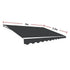 Outdoor Folding Arm Awning Retractable Sunshade Canopy Grey 4.0m x 2.5m - Outdoorium