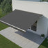 Outdoor Folding Arm Awning Retractable Sunshade Canopy Grey 4.0m x 3.0m | Outdoorium