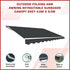 Outdoor Folding Arm Awning Retractable Sunshade Canopy Grey 4.0m x 3.0m - Outdoorium