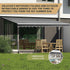 Outdoor Folding Arm Awning Retractable Sunshade Canopy Grey 5.0m x 3.0m - Outdoorium