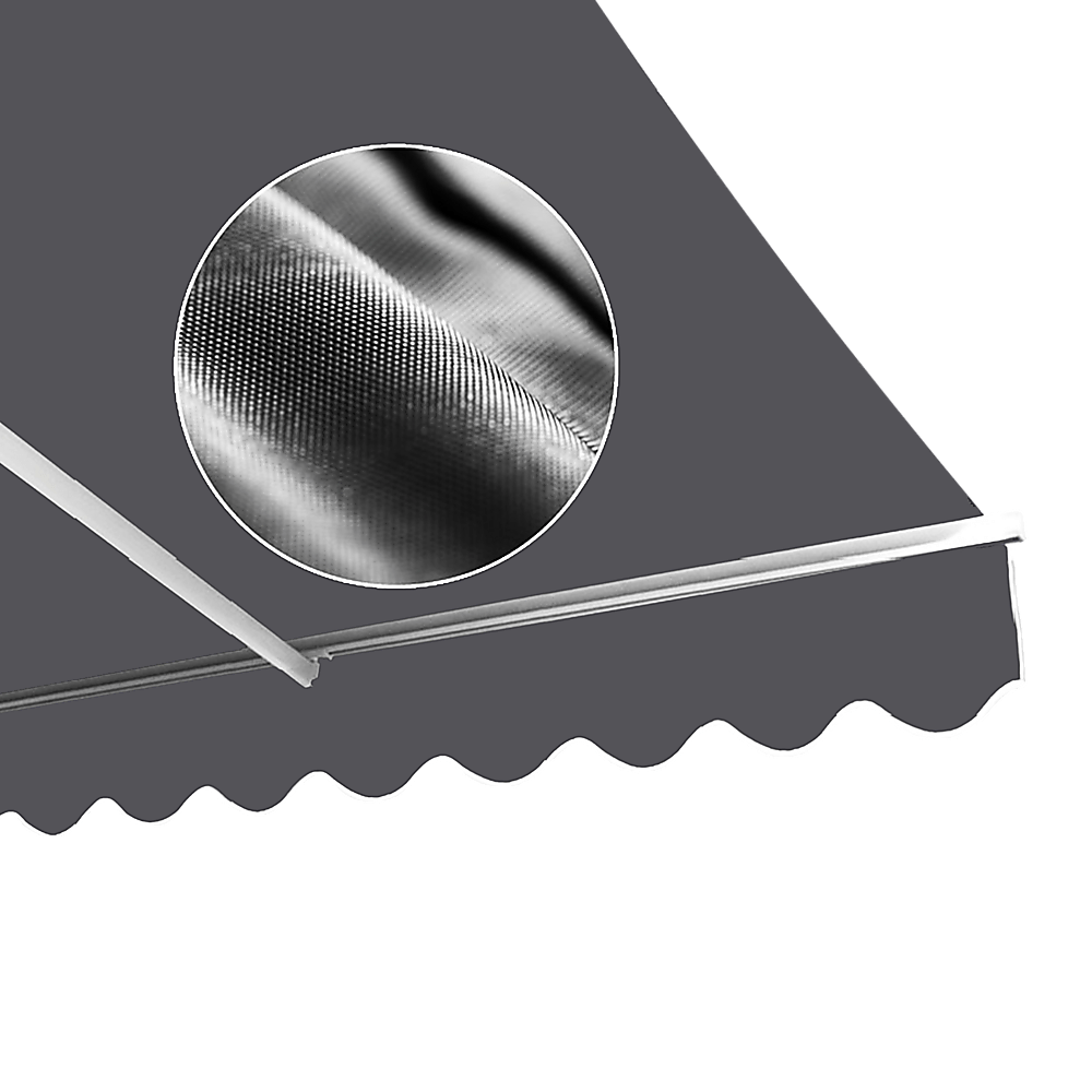 Outdoor Folding Arm Awning Retractable Sunshade Canopy Grey 5.0m x 3.0m - Outdoorium