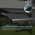 Outdoor Folding Arm Awning Retractable Sunshade Canopy Grey 5.0m x 3.0m - Outdoorium