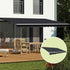 Outdoor Folding Arm Awning Retractable Sunshade Canopy Grey 5.0m x 3.0m - Outdoorium