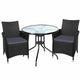 Gardeon 3-Piece Black Wicker Outdoor Bistro Set | Idris Series - View 1