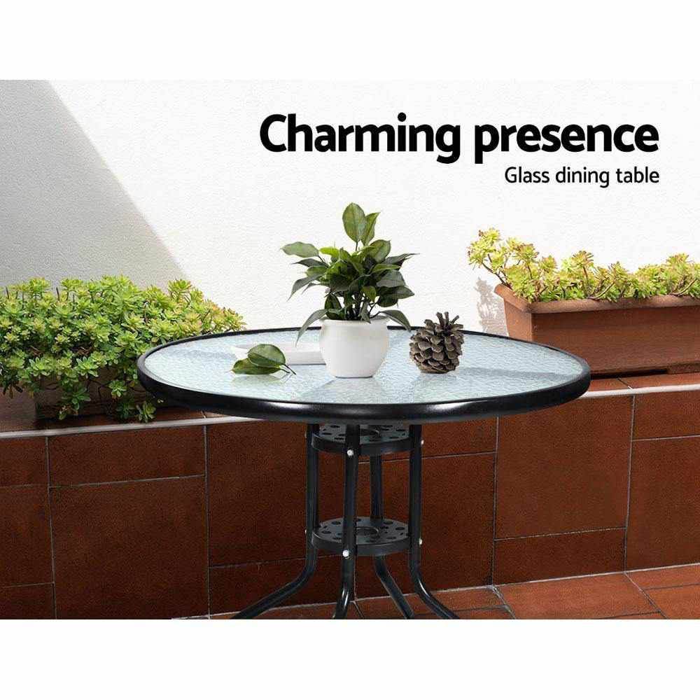 Gardeon 3-Piece Black Wicker Outdoor Bistro Set | Idris Series - View 5