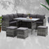 Outdoor Furniture Dining Setting Sofa Set Lounge Wicker 9 Seater Mixed Grey - View 8