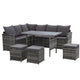 Outdoor Furniture Dining Setting Sofa Set Lounge Wicker 9 Seater Mixed Grey - View 1