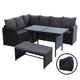 Gardeon Outdoor Dining Set Sofa Lounge Setting Chairs Table Bench Black Cover - View 1