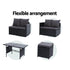 Gardeon Outdoor Dining Set Sofa Lounge Setting Chairs Table Ottoman Black Cover - View 7