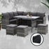 Gardeon Outdoor Dining Set Sofa Lounge Setting Chairs Table Ottoman Grey Cover - View 8
