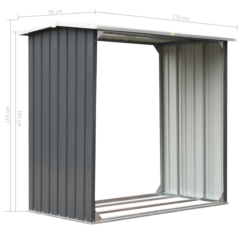 Outdoor Log Storage Shed 91cm Firewood Rack Steel w/ Raised Floor & Sloping Roof | Outdoorium
