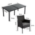 Outdoor Minimalist Black Wicker 6 - Seater Dining Set | Outdoorium