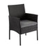 Outdoor Minimalist Black Wicker 6-Seater Dining Set - Outdoorium