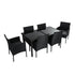 Outdoor Minimalist Black Wicker 6-Seater Dining Set - Outdoorium