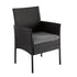 Outdoor Minimalist Black Wicker 6 - Seater Dining Set | Outdoorium