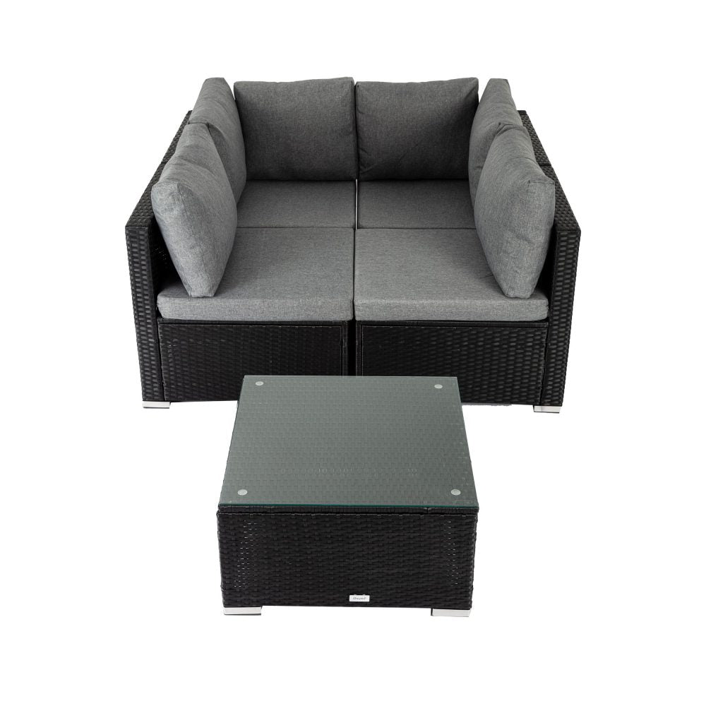 Outdoor Modular Lounge Sofa Bondi - Black - Outdoorium