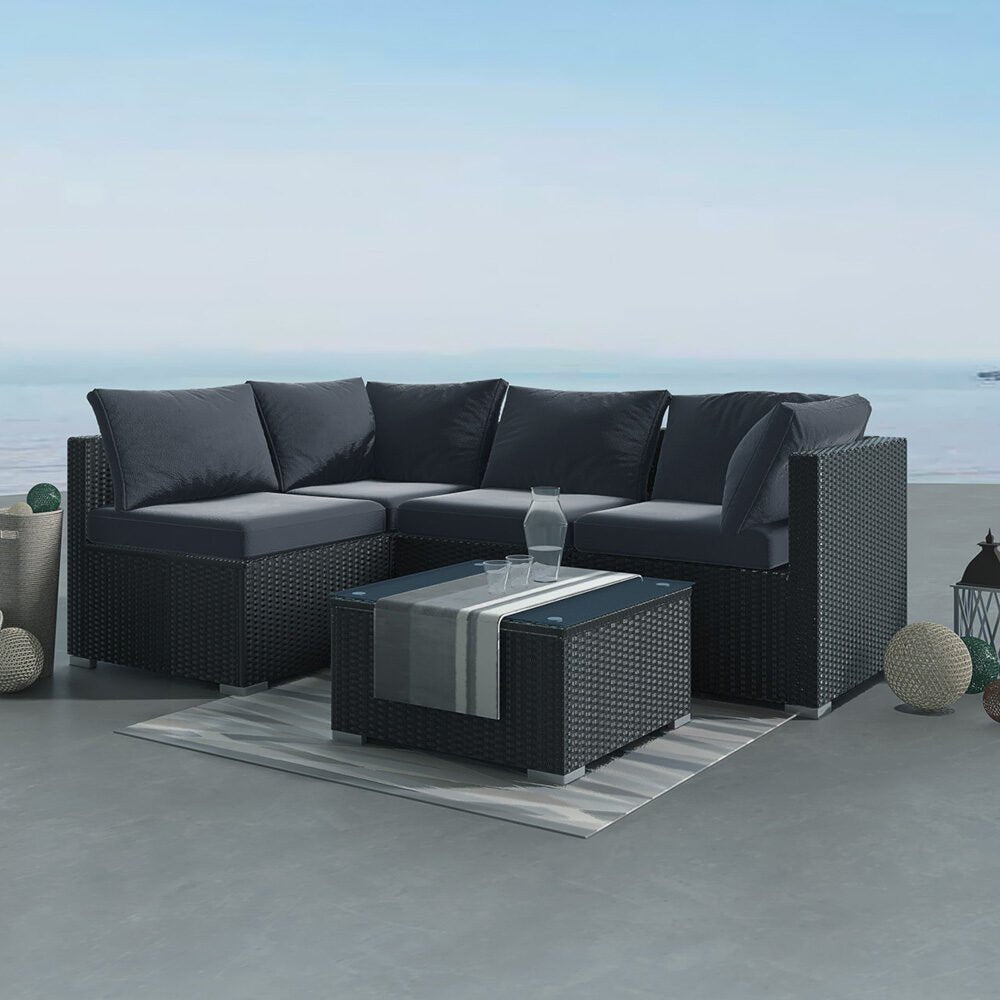 Outdoor Modular Lounge Sofa Bondi - Black - Outdoorium