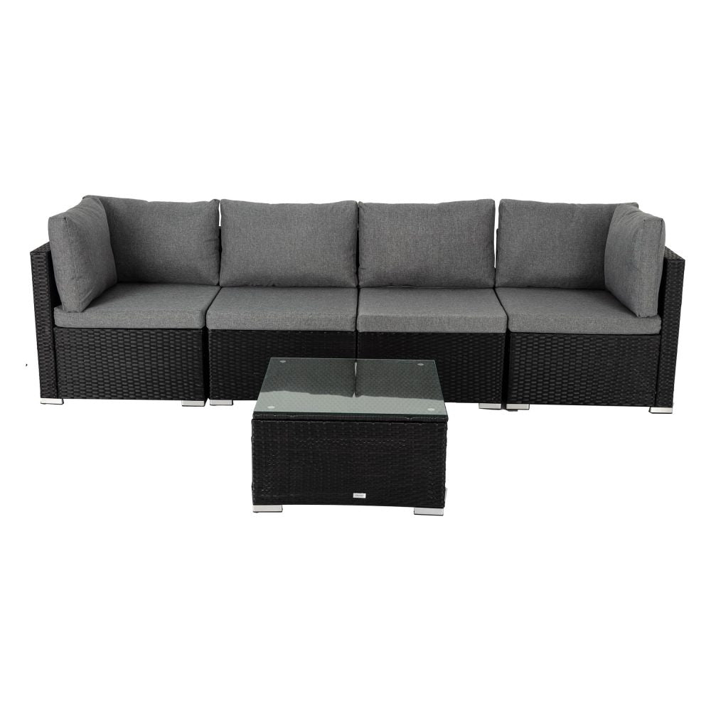 Outdoor Modular Lounge Sofa Bondi - Black - Outdoorium