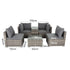 Outdoor Modular Lounge Sofa with Wicker End Table Set | Outdoorium