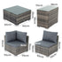 Outdoor Modular Lounge Sofa with Wicker End Table Set | Outdoorium