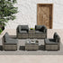 Outdoor Modular Lounge Sofa with Wicker End Table Set - Outdoorium