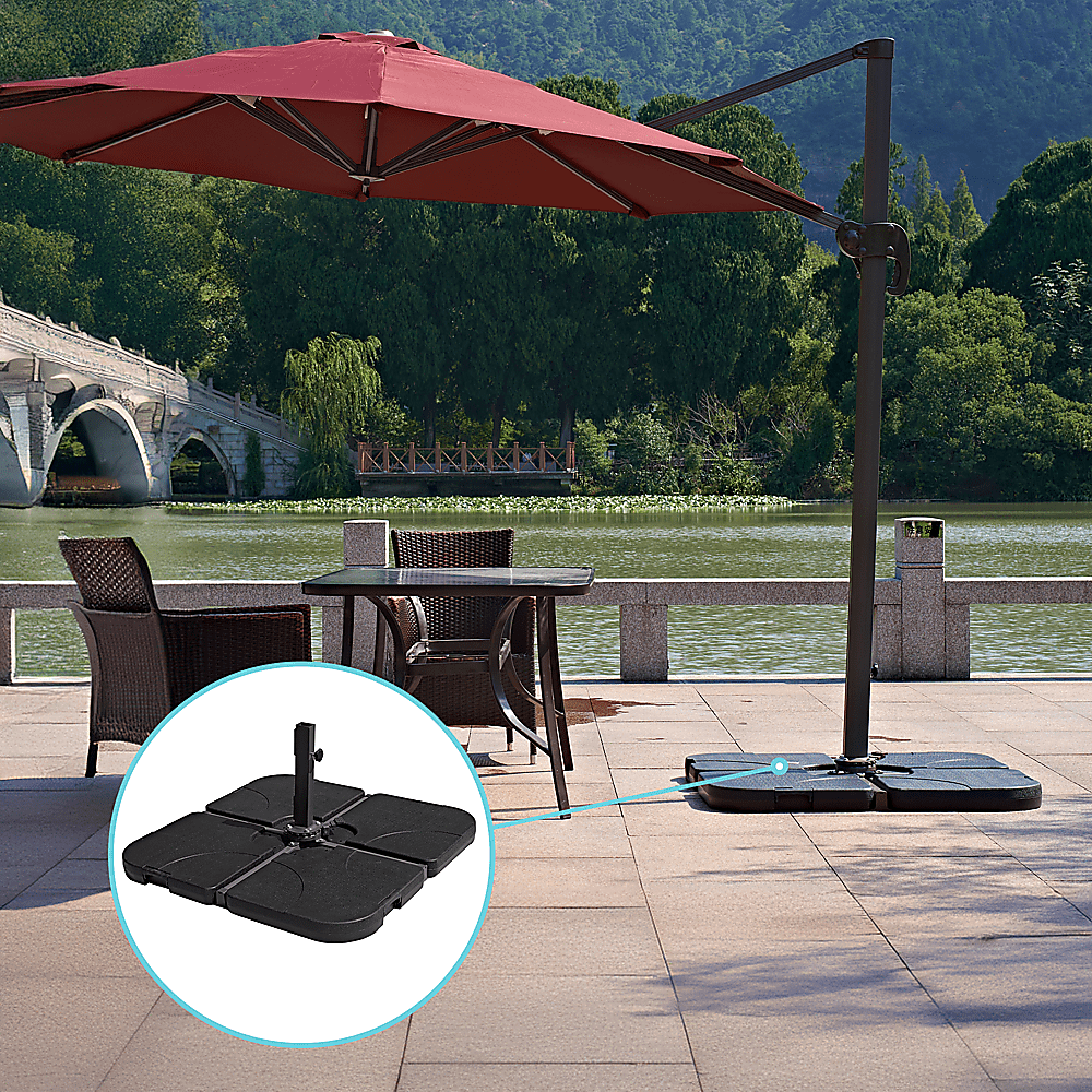Outdoor Patio 4-Piece Cantilever Offset 3M Umbrella Base Stand Weight Water Sand - product image 2