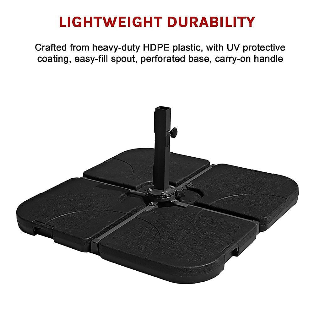 Outdoor Patio 4-Piece Cantilever Offset 3M Umbrella Base Stand Weight Water Sand - product image 7
