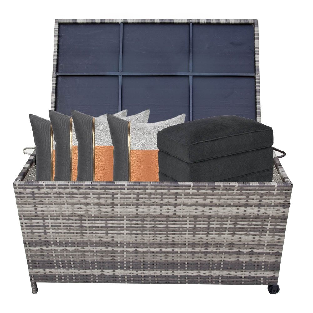 Outdoor PE Wicker Storage Box Garden 320L - Grey | Outdoorium